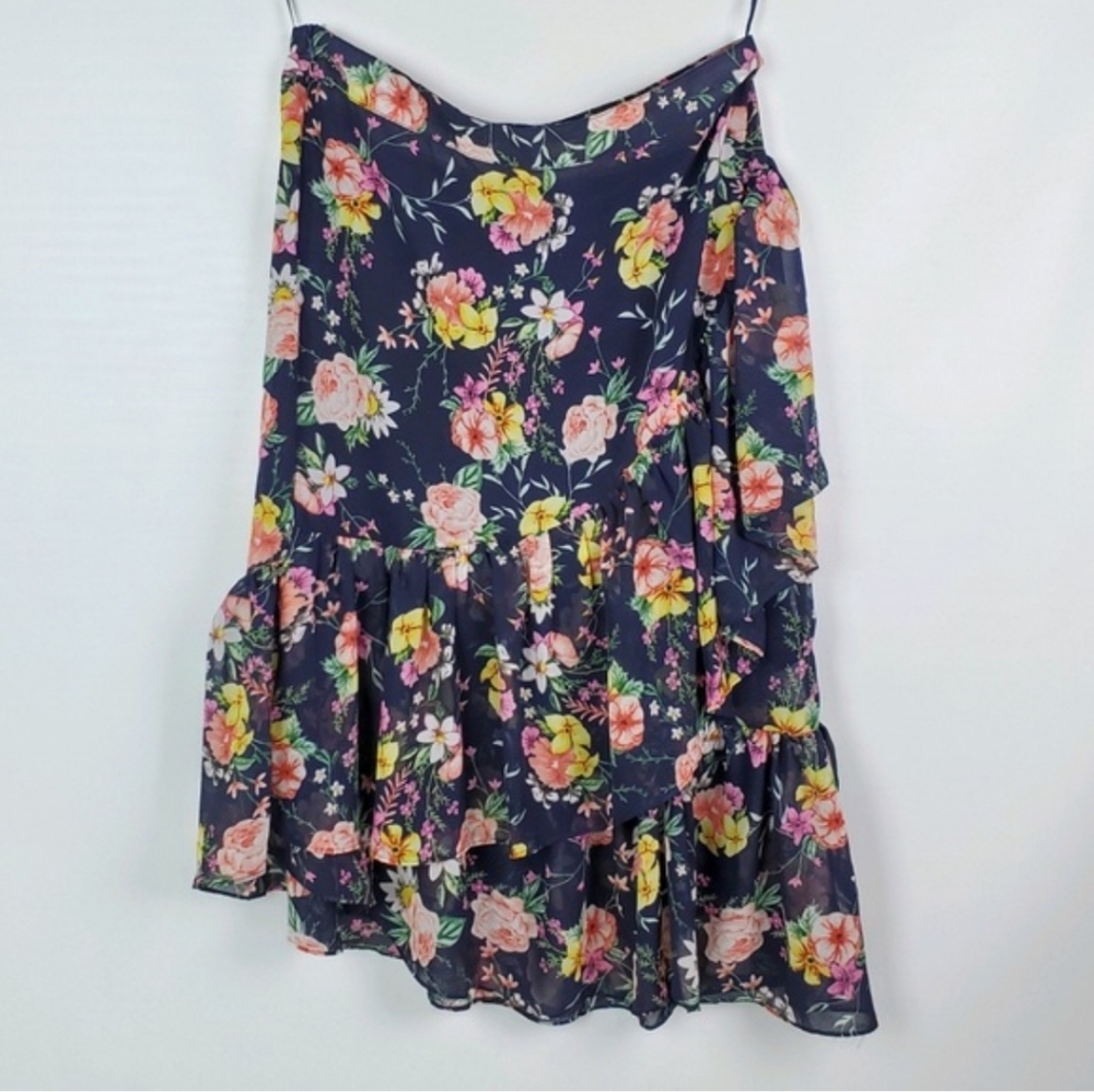 L.N.V Floral Asymmetrical Skirt Fully Lined Size Large